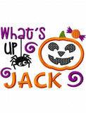 What's up Jack saying Halloween machine embroidery design