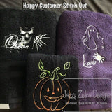 Ghost satin stitch machine embroidery design
