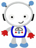 Robot boy appliqué machine embroidery design