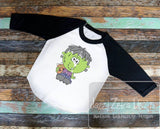 Kid Frankenstein sketch machine embroidery design