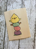 Easter Chick sitting on egg stack sketch machine embroidery design
