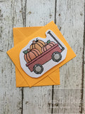 Pumpkins in wagon sketch machine embroidery design