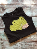Later Gator saying alligator shabby chic bean stitch appliqué machine embroidery design