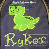 Boy Dinosaur appliqué machine embroidery design