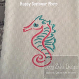 Sea Horse satin stitch machine embroidery design