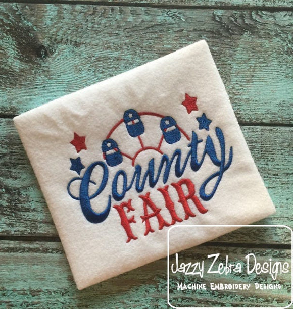 County Fair saying machine embroidery design