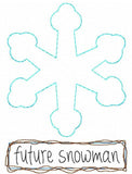 Future Snowman saying snowflake shabby chic bean stitch appliqué machine embroidery design