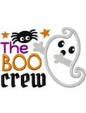 The boo crew saying Halloween appliqué machine embroidery design