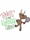 Tennis is my reindeer game sketch machine embroidery design