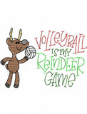 Volleyball is my reindeer game sketch machine embroidery design