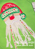 Ribbon Santa Clause applique machine embroidery design