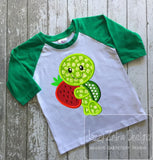Turtle with strawberry appliqué machine embroidery design