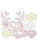 Oh Deer Saying Winter vintage stitch machine embroidery design