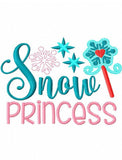 Snow Princess saying winter machine embroidery design