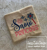 Snow Princess saying winter machine embroidery design