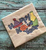 Happy New Years sketch machine embroidery design