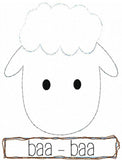 Baa baa says the sheep shabby chic bean stitch applique machine embroidery design
