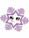 Snowflake girl appliqué machine embroidery design