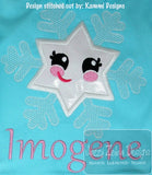 Snowflake girl appliqué machine embroidery design