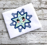 Snowflake appliqué machine embroidery design