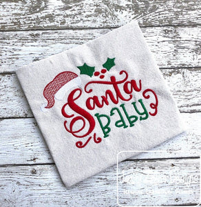 Santa Baby saying Christmas machine embroidery design