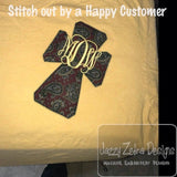 Cross vintage stitch appliqué machine embroidery design