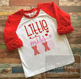 Little miss xoxo saying Valentine machine embroidery design