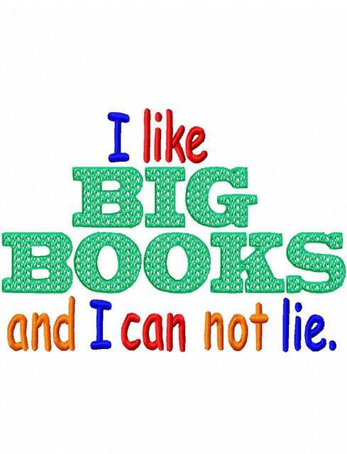 I like big books and I can not lie saying reading machine embroidery design