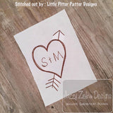 Sketch Carved Heart machine embroidery design