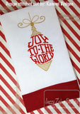 Joy to the World saying Christmas ornament machine embroidery design
