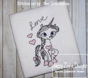 Swirly Unicorn sketch machine embroidery design