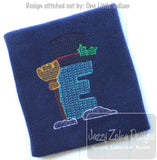 Winter Snowman letter font motif filled machine embroidery design bundle