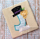 Winter Snowman letter font appliqué machine embroidery design bundle