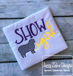 Show Girl saying Sheep/lamb machine embroidery design