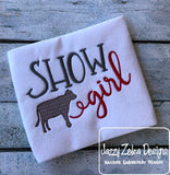 Show Girl saying Cow machine embroidery design