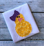 Easter Chick girl raggedy edge bean stitch shabby appliqué machine embroidery design