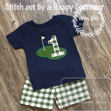 Golf Hole applique machine embroidery design