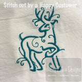 Reindeer or deer satin stitch machine embroidery design