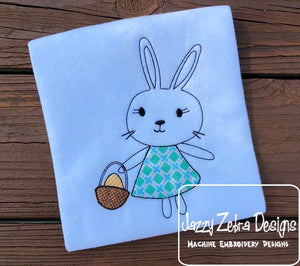 Easter Bunny girl scrappy appliqué machine embroidery design