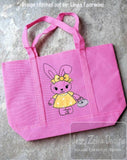 Bunny girl scrappy appliqué machine embroidery design