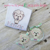 Lamb sketch machine embroidery design