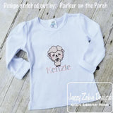 Lamb sketch machine embroidery design
