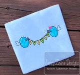 Birds with Easter Banner scrappy appliqué machine embroidery design