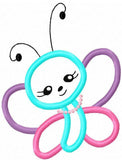 Girl Butterfly appliqué machine embroidery design