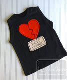 Heart Breaker saying Heart shabby chic bean stitch applique machine embroidery design