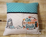 Get Lost in a Good Book saying machine embroidery design