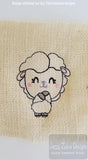 Lamb sketch machine embroidery design