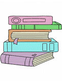 Stack of books sketch machine embroidery design