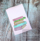 Stack of books sketch machine embroidery design