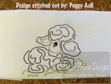 Lamb vintage zig zag stitch machine embroidery design